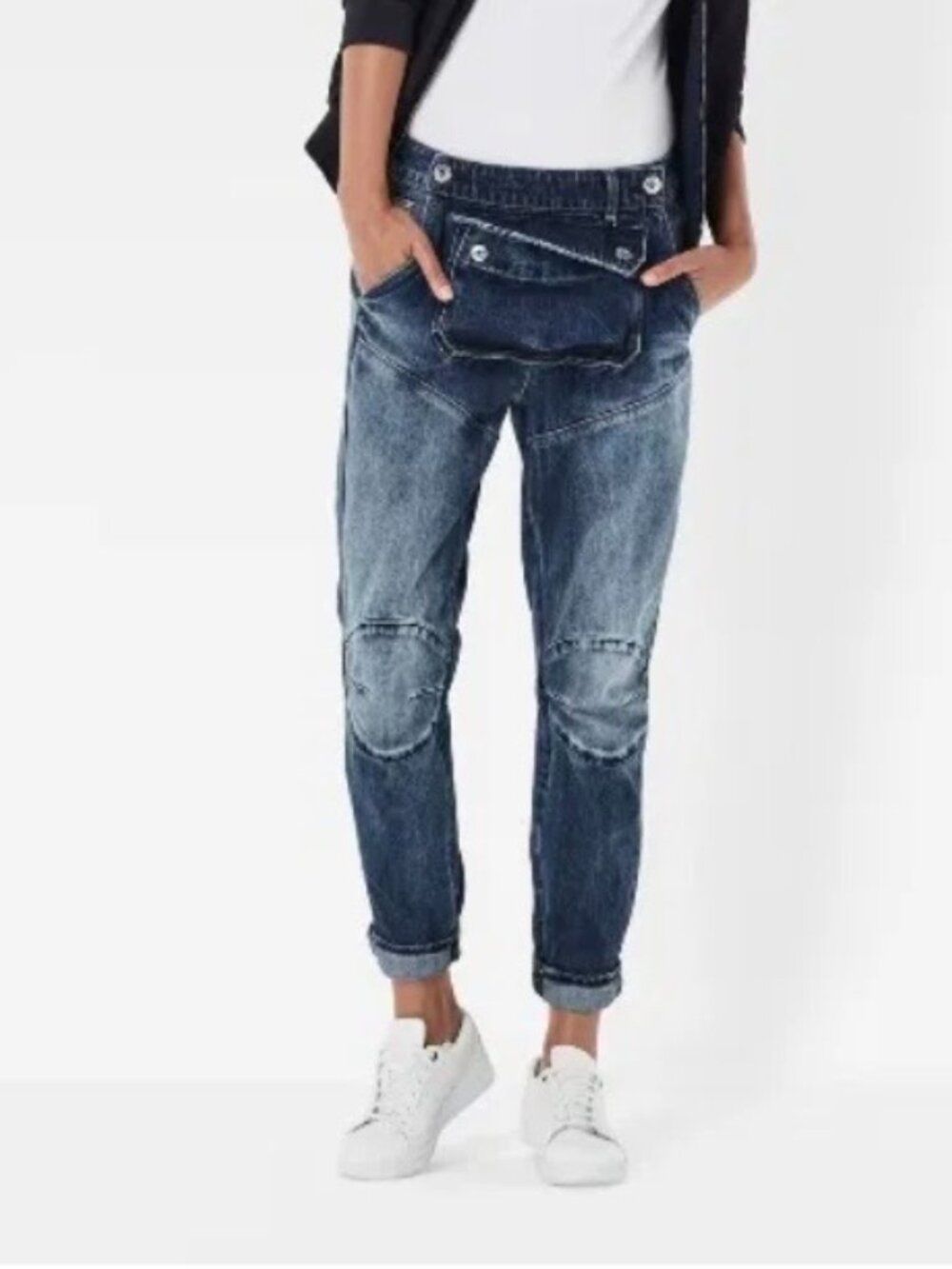 Y2K RARE G-Star Boyfriend Pouch 3D Jeans Size 30 32 x 29 Denim Retro Festival